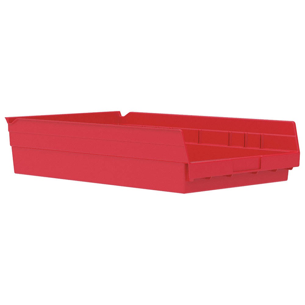 AKRO-MILS 30178RED Shelf Bin,Red,Indstr Grd Poly,4 in 5W835