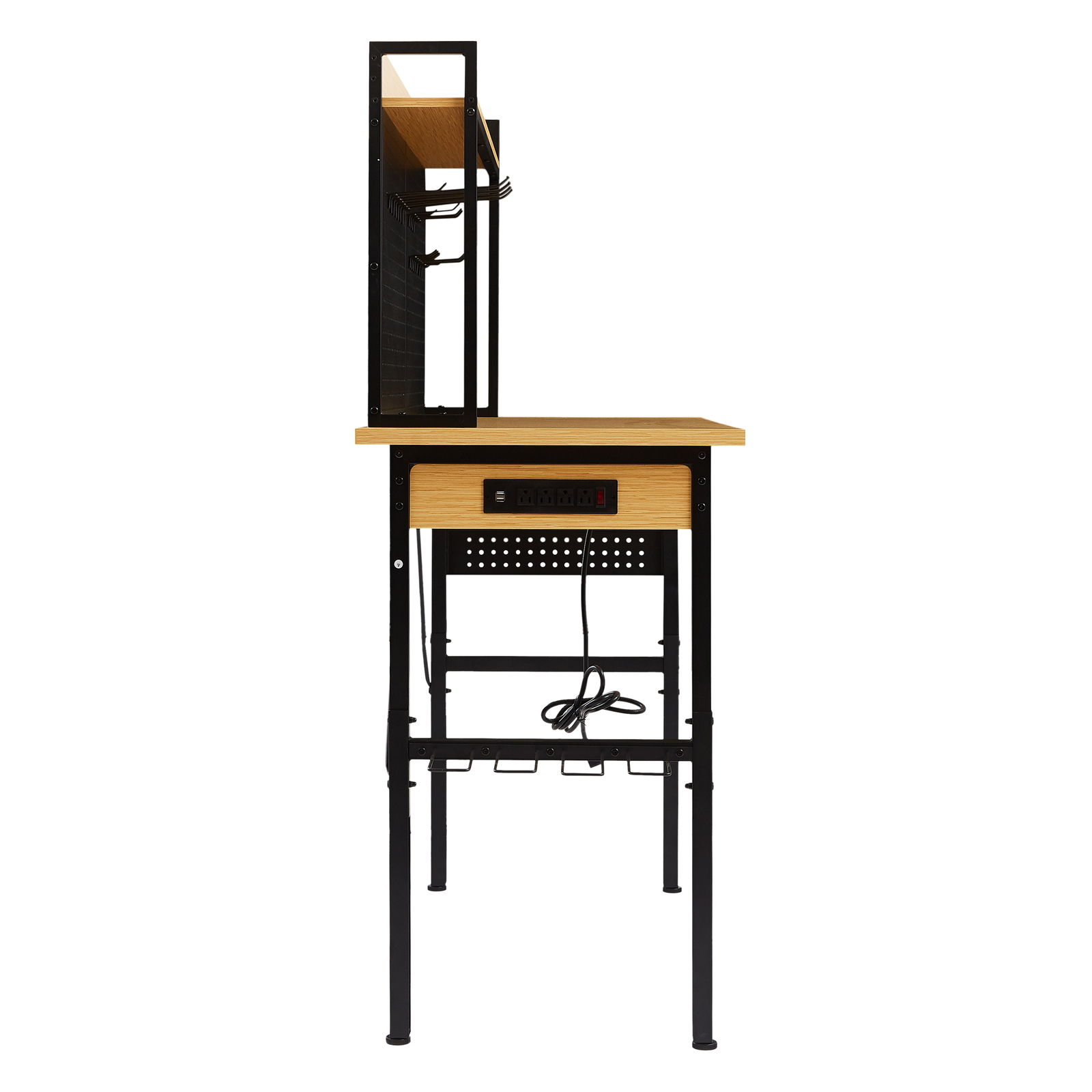 48''Adjustable Workbench Heavy Duty W/Pegboard and Wheels for Garage Workshop