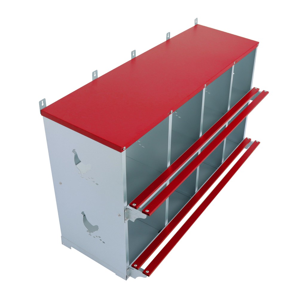 LABLT Chicken Nesting Boxes 8 Compartment Metal Poultry Nest Box For Chicken