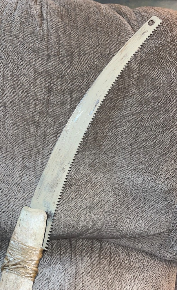 Cow Bone Machete Sword Serrated SHARP 30" OOAK Twisted Design