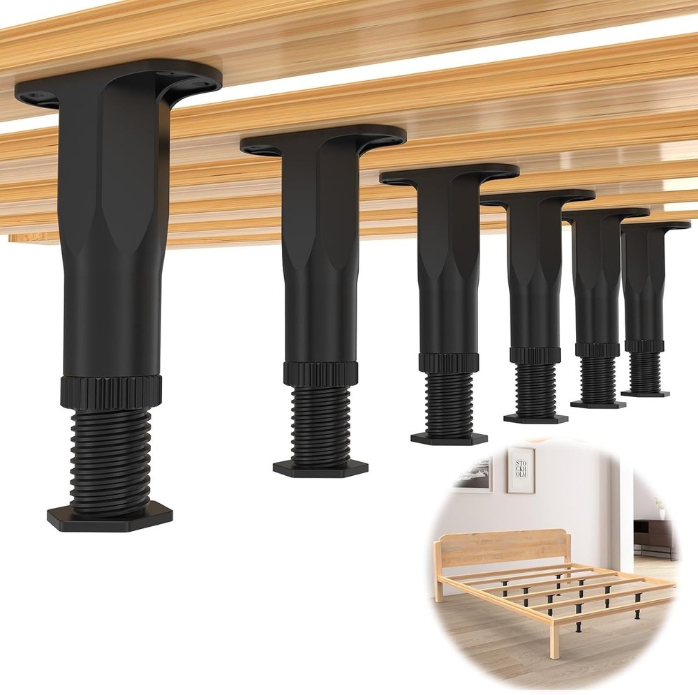 Durable Non-Scratch Plastic Bed Support Legs, Adjustable 8.3-14.5 Inches