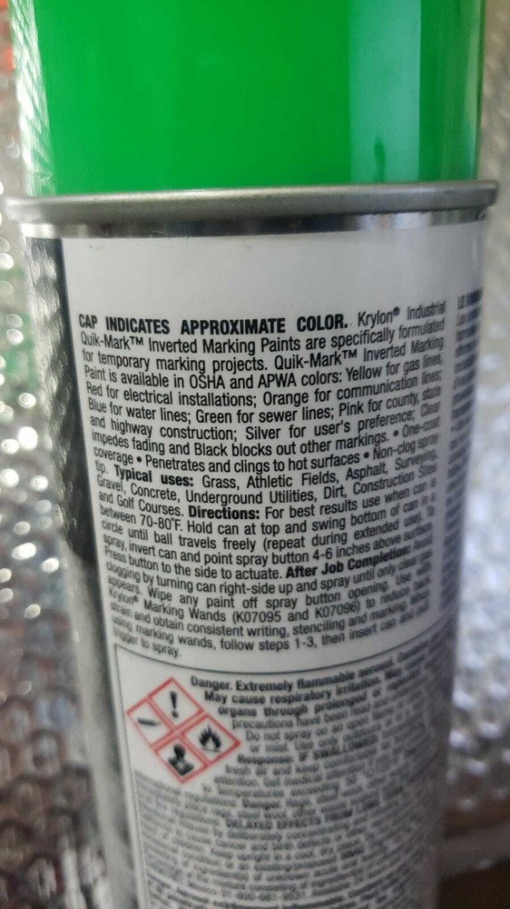 KRYLON QUIK MARK ~ FLORESCENT GREEN 17oz.
