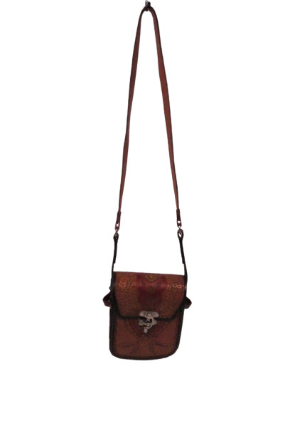 Tooled Leather Messenger Bag