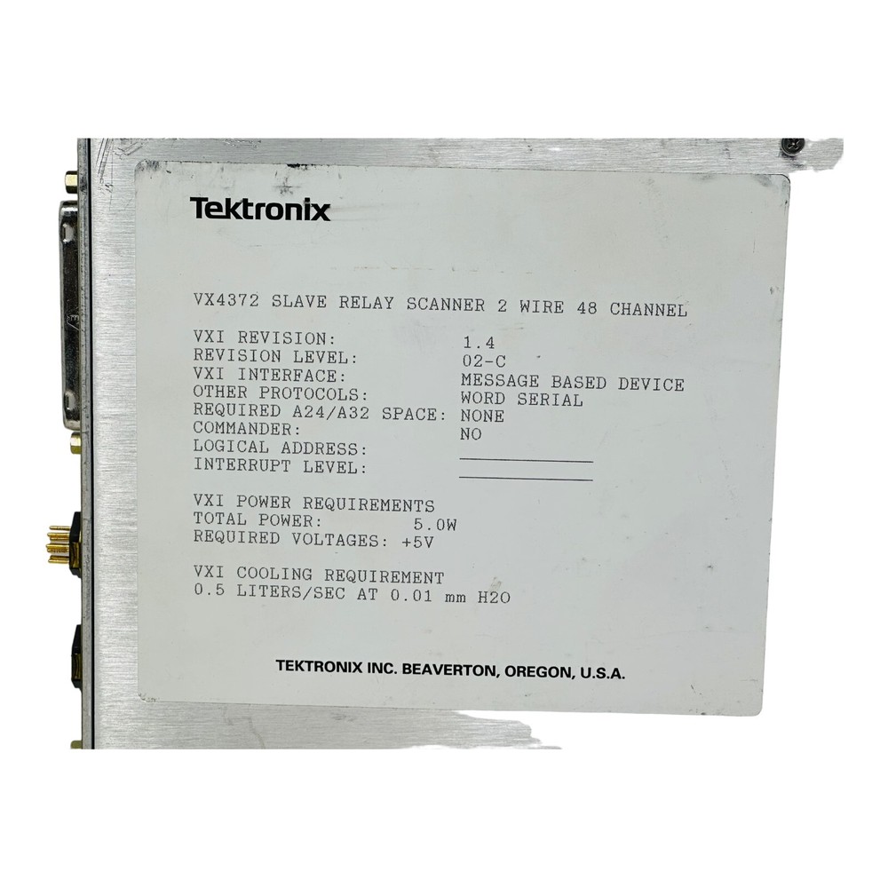 TEKTRONIX VX4372 RELAY SCANNER 2-WIRE 48CH VXI MODULE SN B010105