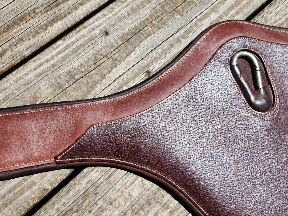 Devoucoux Two Tone Brown Padded Belly Guard Stud Jump Girth - 58"-145cm