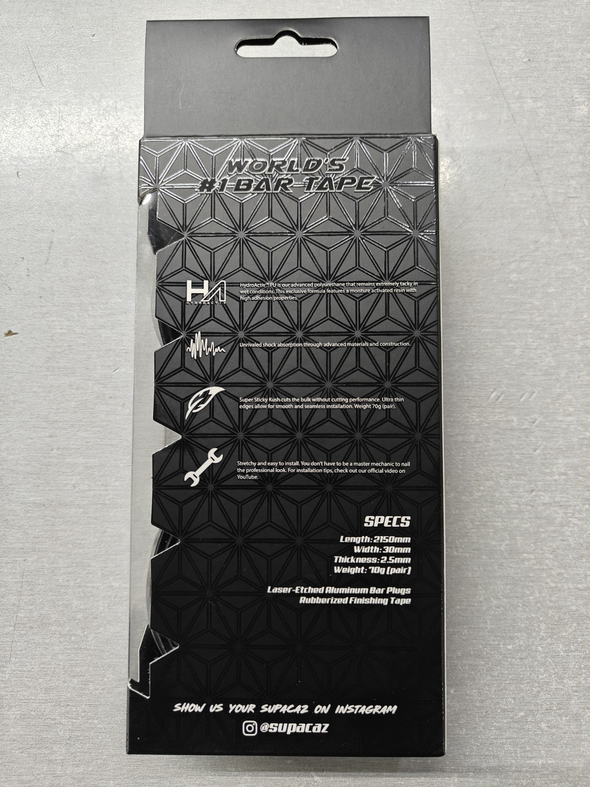 Supacaz Super Sticky Kush Bar Tape - Star Fade -Oil Slick w\ Oil Slick Ano Plugs