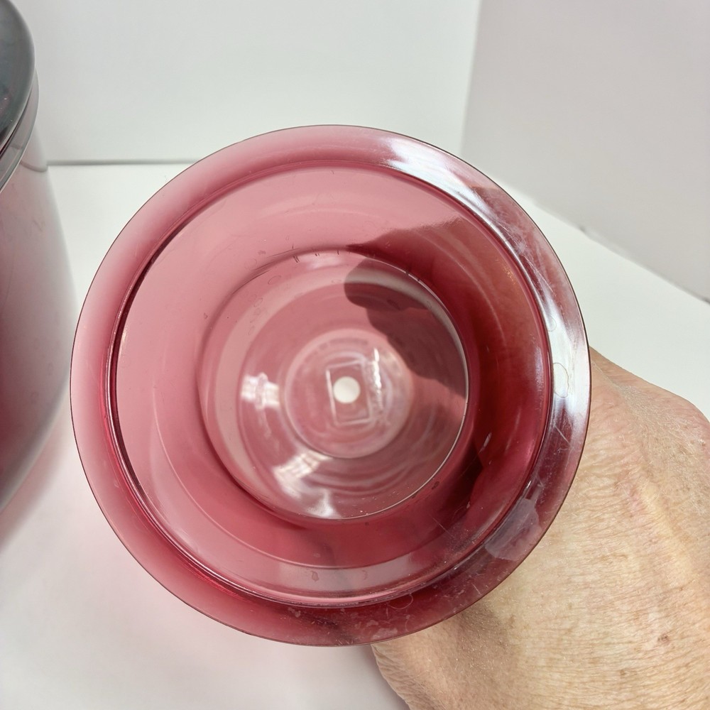 4 pc Tupperware Microwave Stack Cooker/Steamer Cranberry USA VTG *READ*