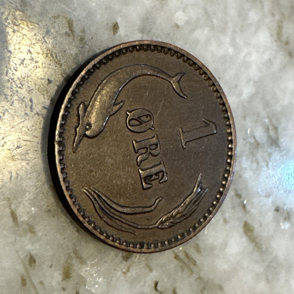 1887 DENMARK BRONZE 1 ORE