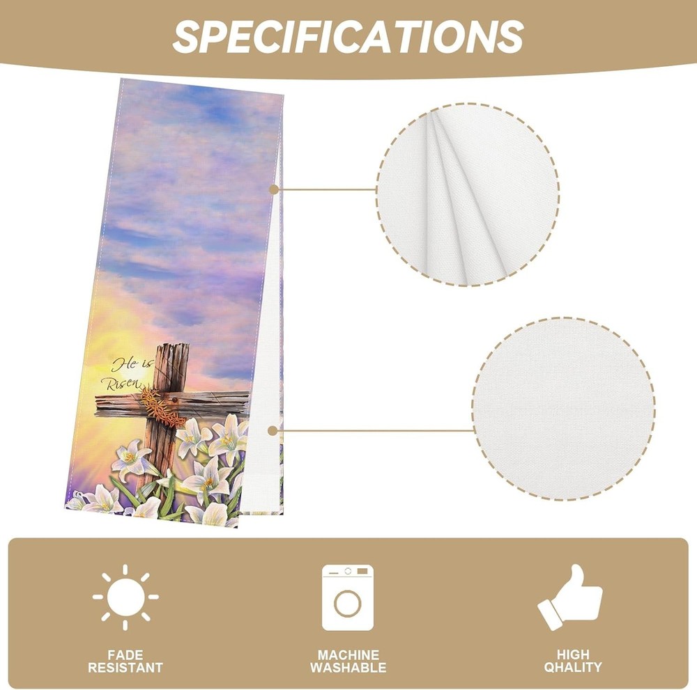 He is Risen Easter Table Runner Religious Jesus Easter Spring Summer Home Kitche