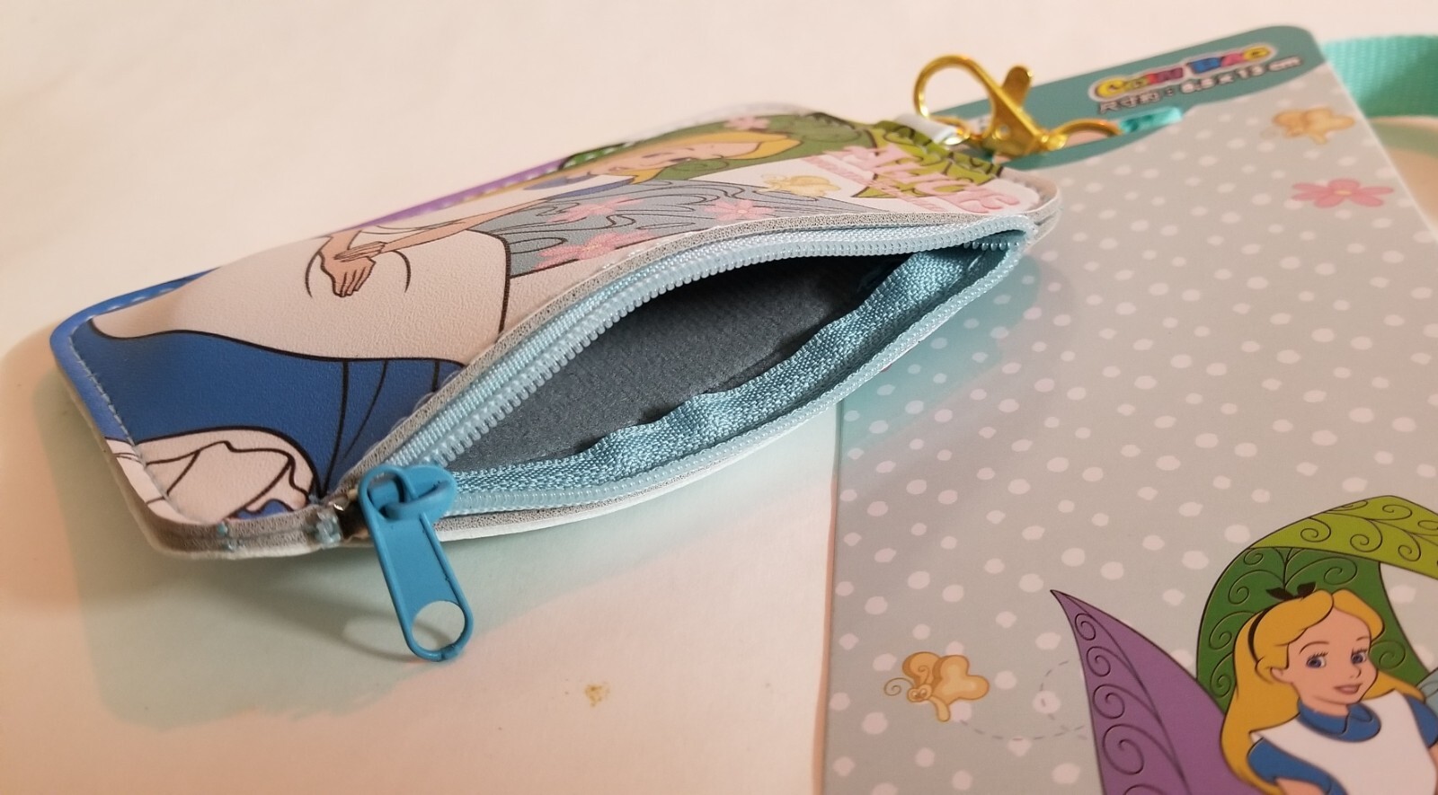 Alice In Wonderland Coin Badge ID Card Holder Pouch Bag Lanyard Pass Case Purse