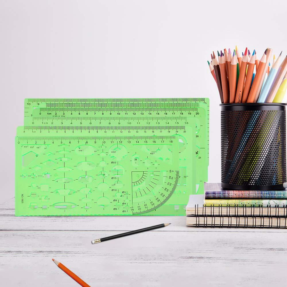 15 Pcs Geometric Stencils Drawing Templates Drafting Tools for Design Building