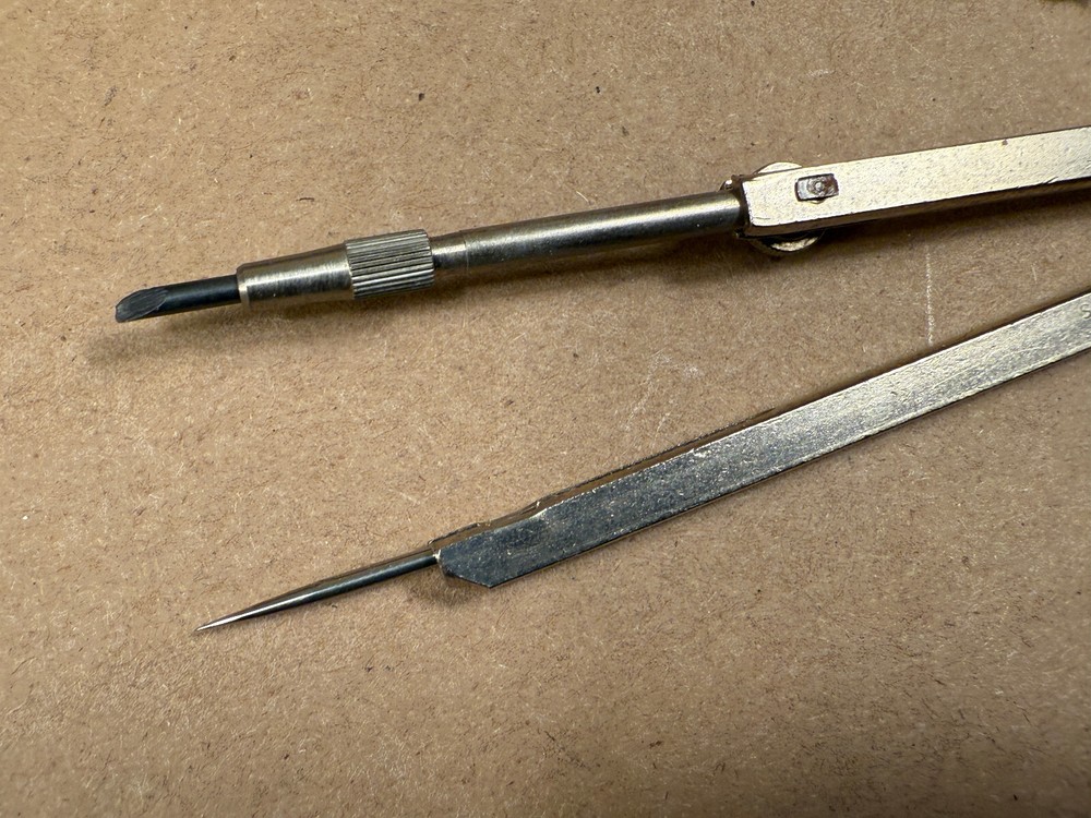 Vintage Waltham Drawing Instruments Small Case Germany Circle Drafting Compass