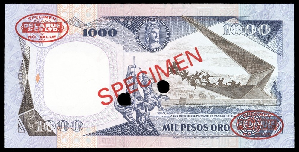 Colombia P430as, Specimen Banknote.