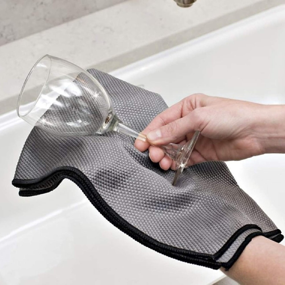 Idea Home Premium Fish Scale Microfiber Cloth – Ultra-Clear, 1 Pack, Grey