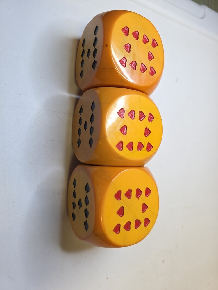 Bakelite Poker Dice 2" Jumbo • 3 Pieces