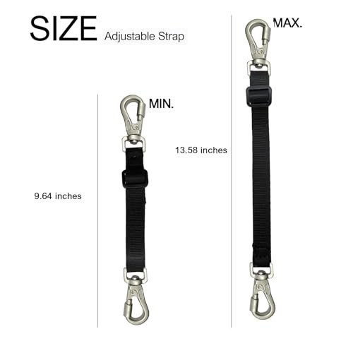 Adjustable Heavy Duty Double Ended Dog Harness Backup Clip - Lockable Safety Cli