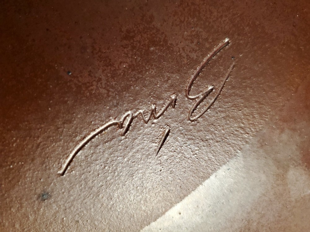 Pottery Dish Signed Zina