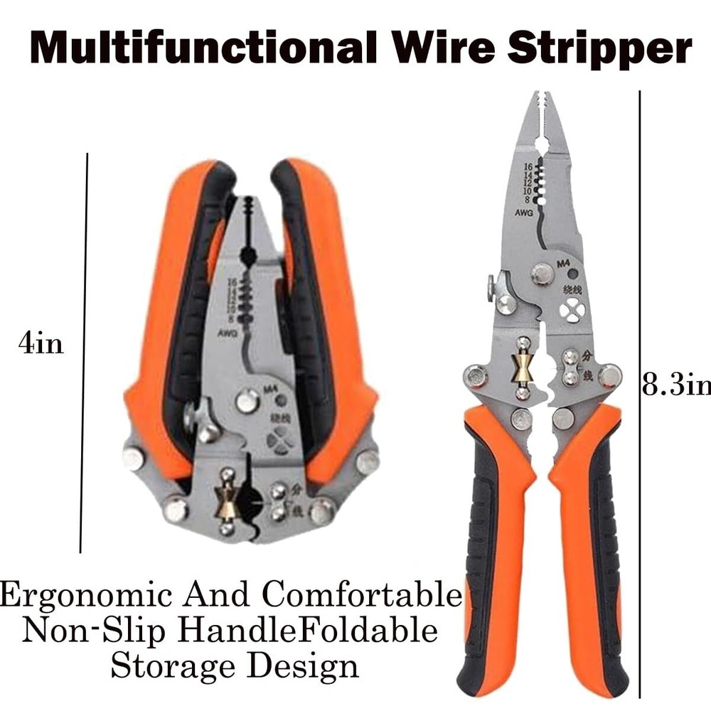 12in1 Multifunctional Wire StripperFoldable Wire Stripper TwisterProfessional...