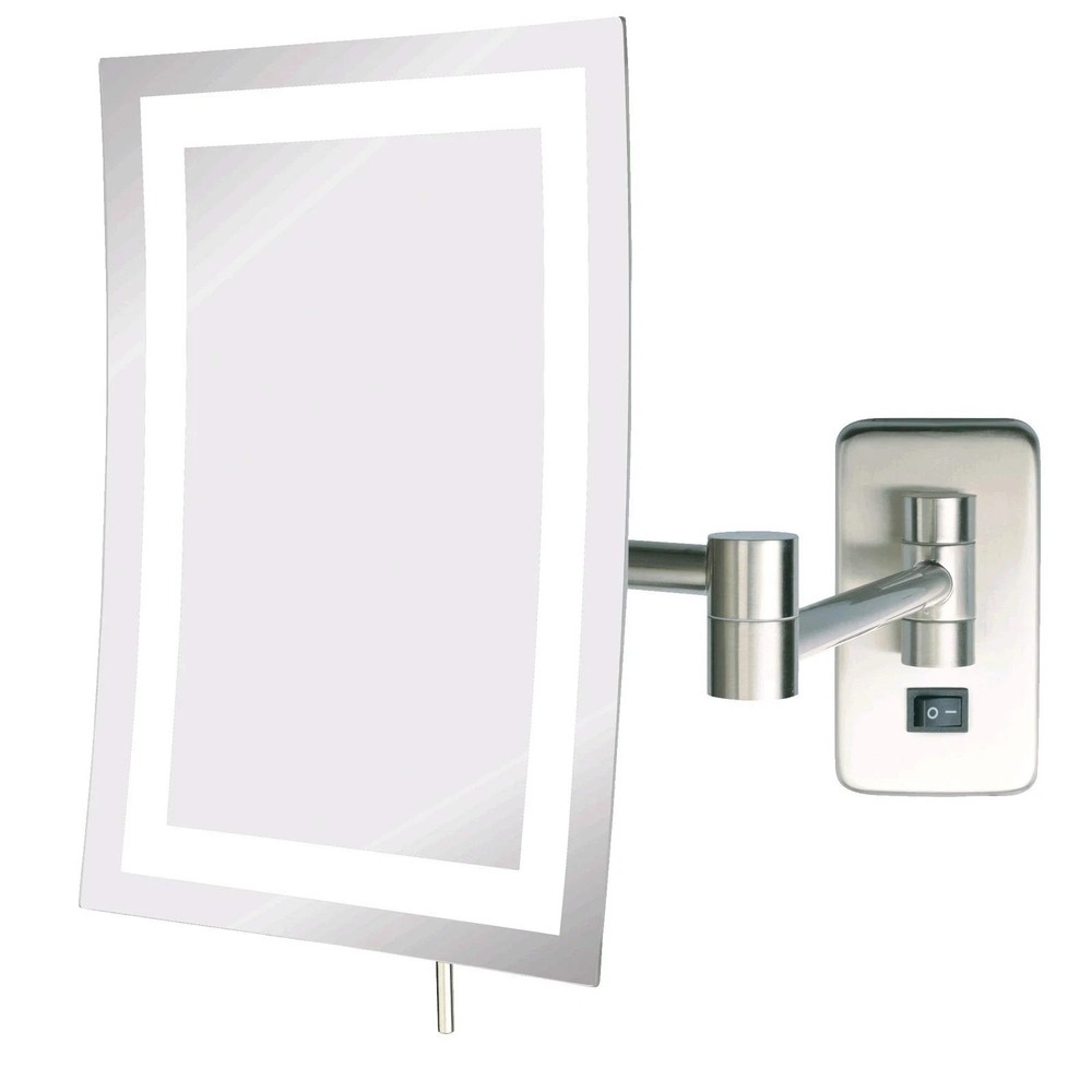 JERDON Rectangular Wall Mount Makeup Mirror Direct Wire Mirror 5X Magnification