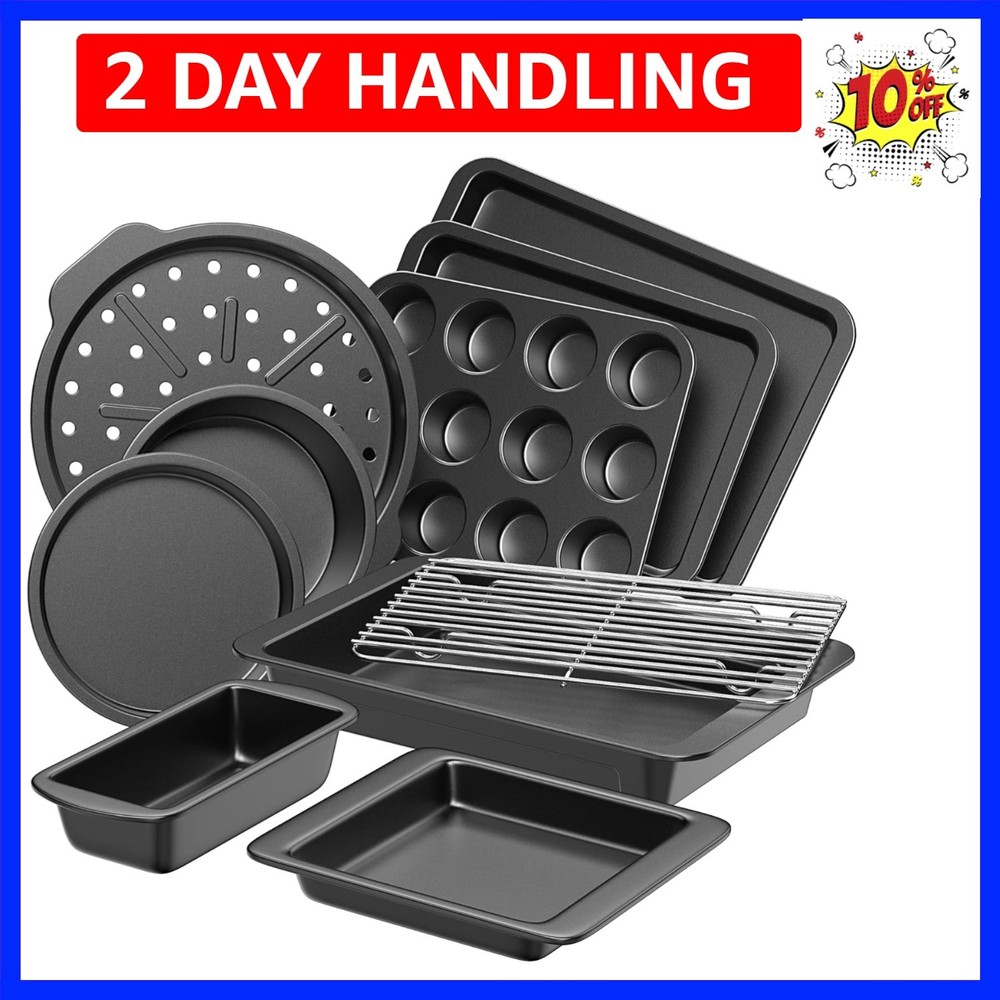 Bakeware Sets, Baking Pans Set, Nonstick Oven Pan for Kitchen with Wider Grip...