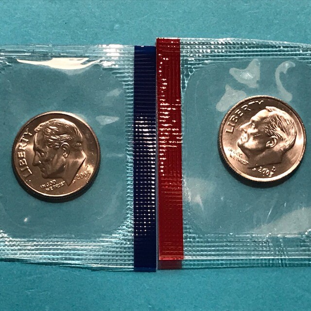 2003 P&D Roosevelt Dimes Mint Cello Unc FREE SHIP