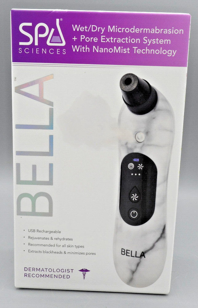 Spa Sciences Bella Microdermabrasion & Pore Extraction System USB Charging NEW