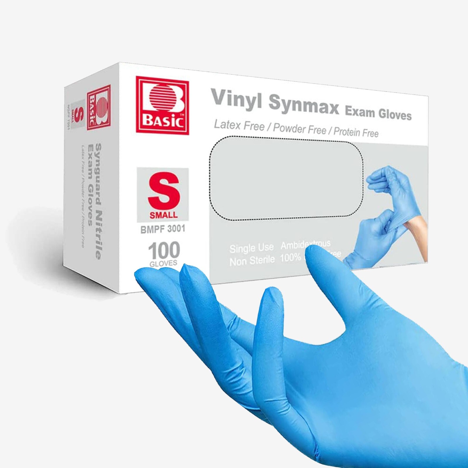 Disposable Vinyl Gloves, Food Safe, Latex-Free Powder-Free Blue Plastic Gloves