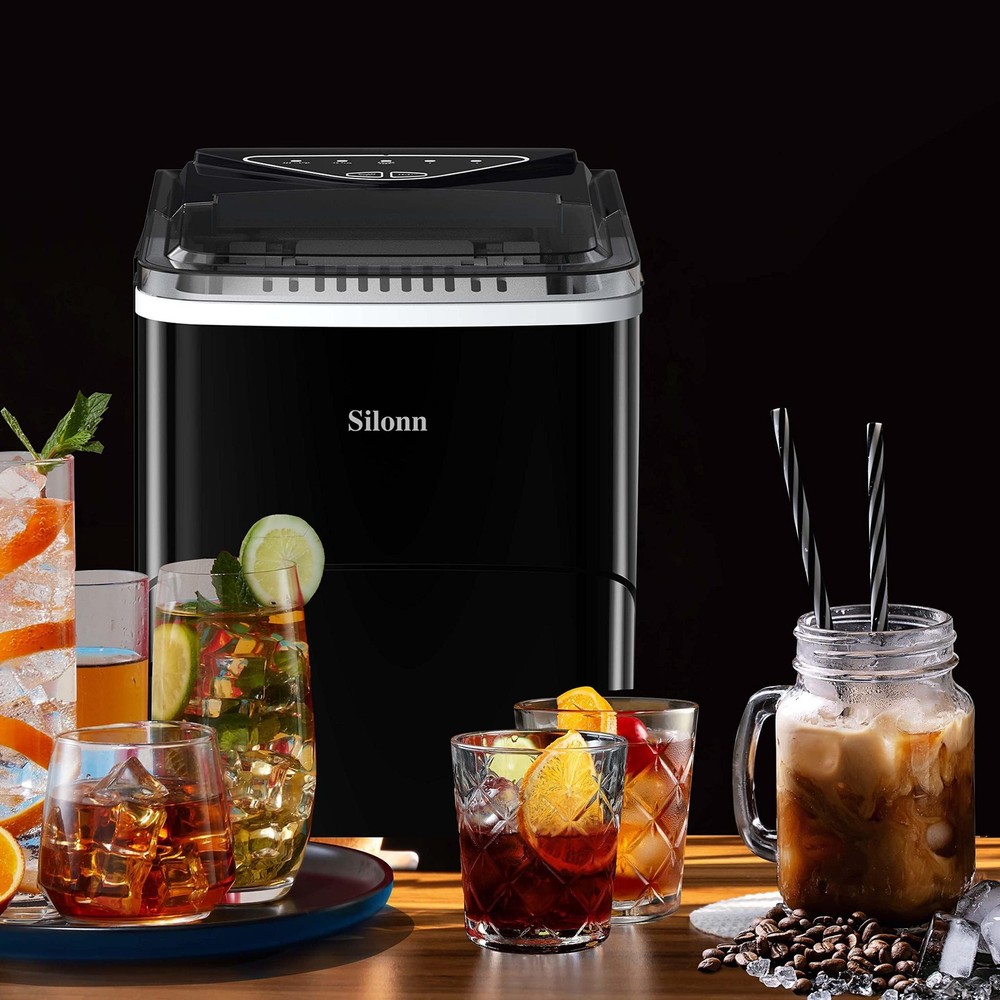 Silonn Countertop Ice Maker Machine - Auto-Cleaning Portable Ice Maker
