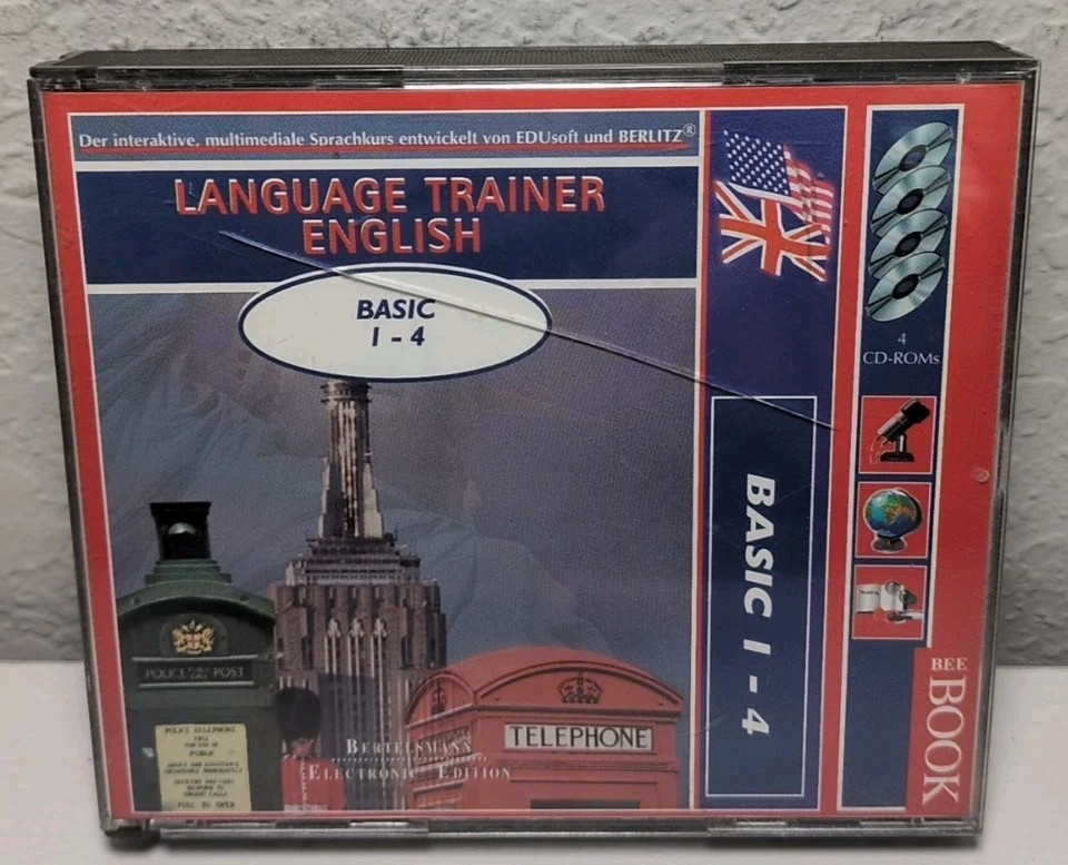 Bee Book Language Trainer English Basic 1-4 PC CD ROM R34