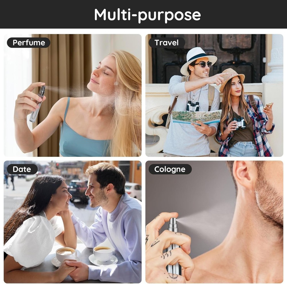 5 Pack 10ML Glass Perfume Bottles, Empty Atomizer Spray Bottles for Travel