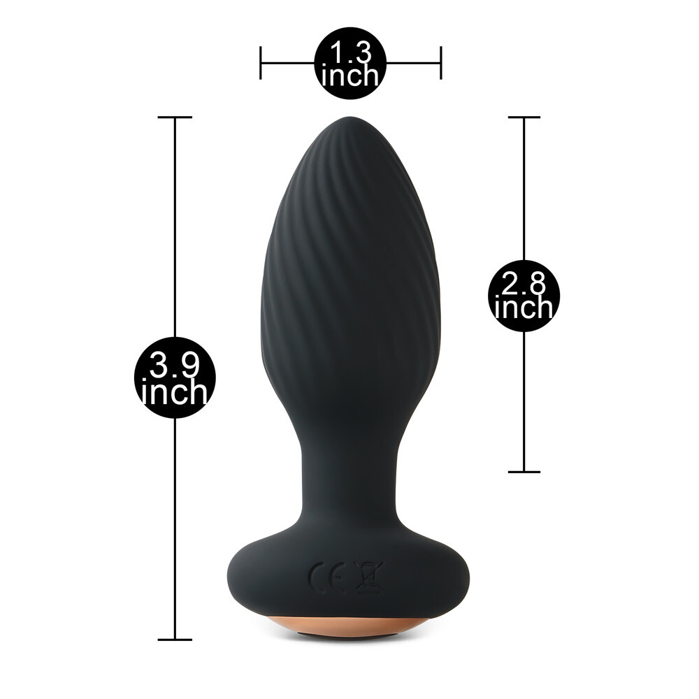 Remote Control Rechargeable Silicone Vibrating & Swinging Anal Butt Plug 7 Speed