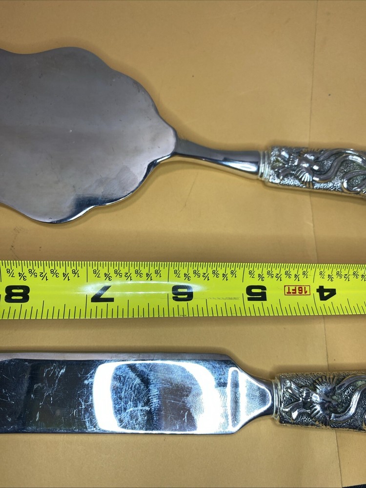 Stainless Silver Anniversary Cake Knife & Server used