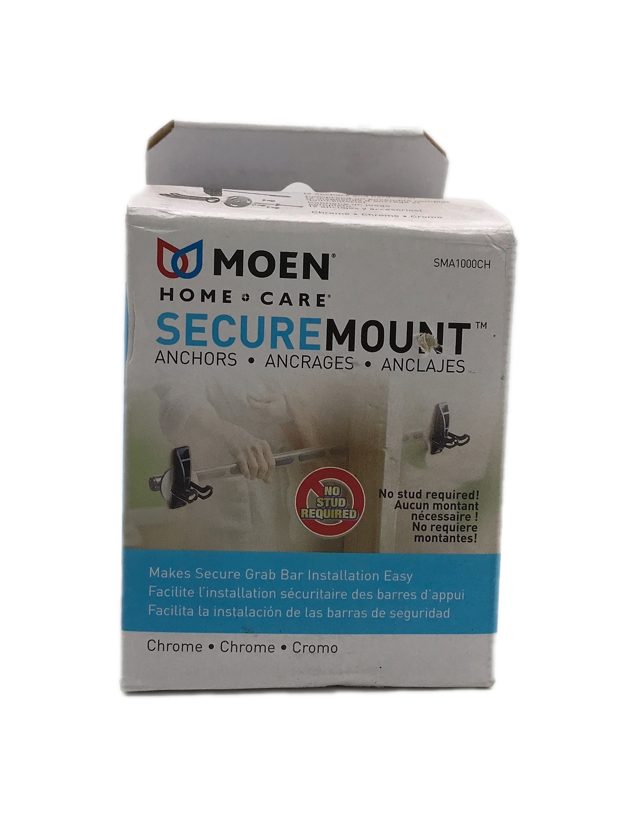 MOEN SecureMount 3.17 in. Stainless Steel Grab Bar Anchors in Chrome 2-Pack