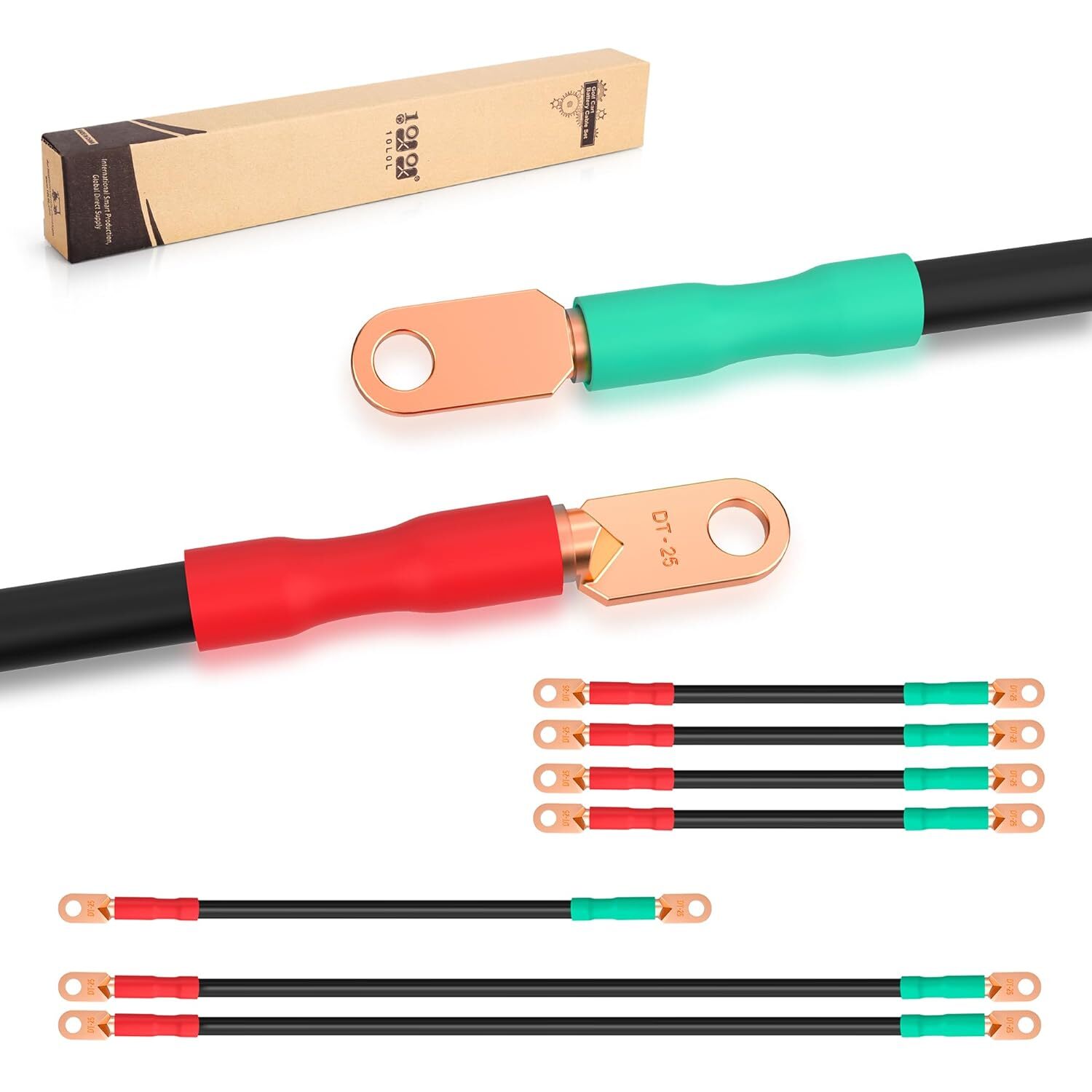 10L0L Golf Cart Battery Cables for 36V & 48V EZGO TXT Medalist 1994 up, 4 Gauge