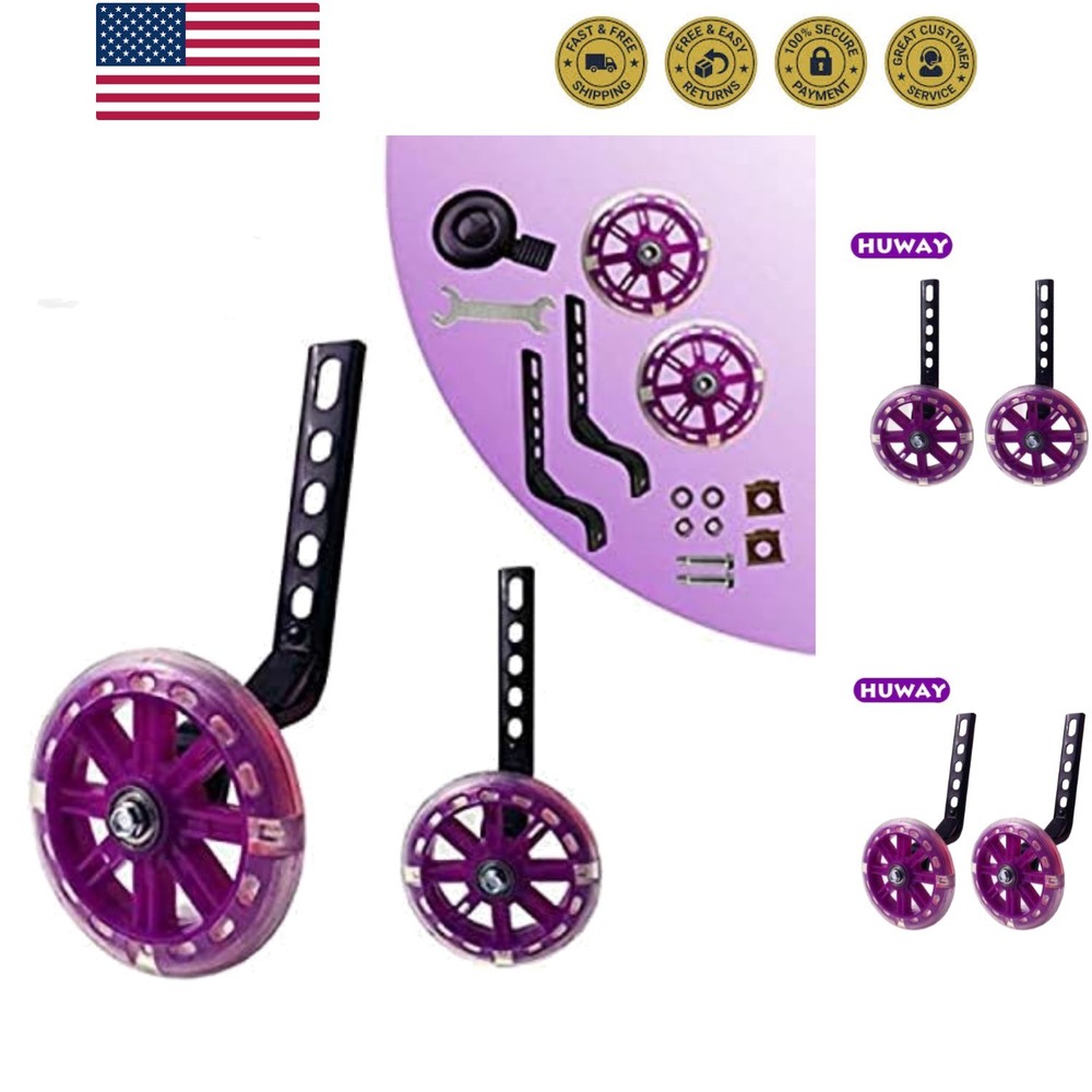 training wheels flash mute wheel bicycle stabiliser mounted Kit compatible fo...