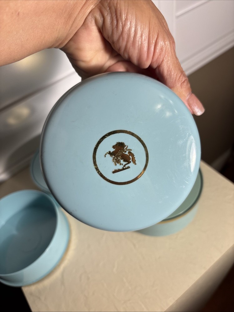 5 Five Elizabeth Arden Blue Grass Dusting Powder Empty Container 1934 Plastic