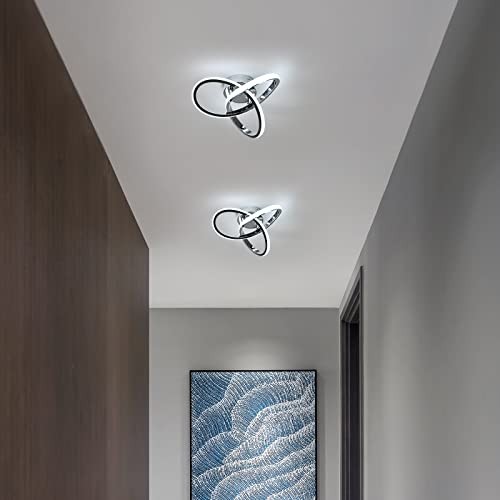 Modern Ceiling Light, 6500K Cool White Led Ceiling Light Fixture, Silver-6500K