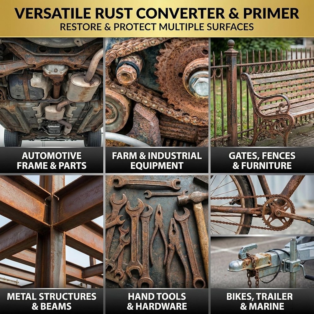 35 oz High-Performance Rust Converter Paint - Prevents Corrosion & Moisture