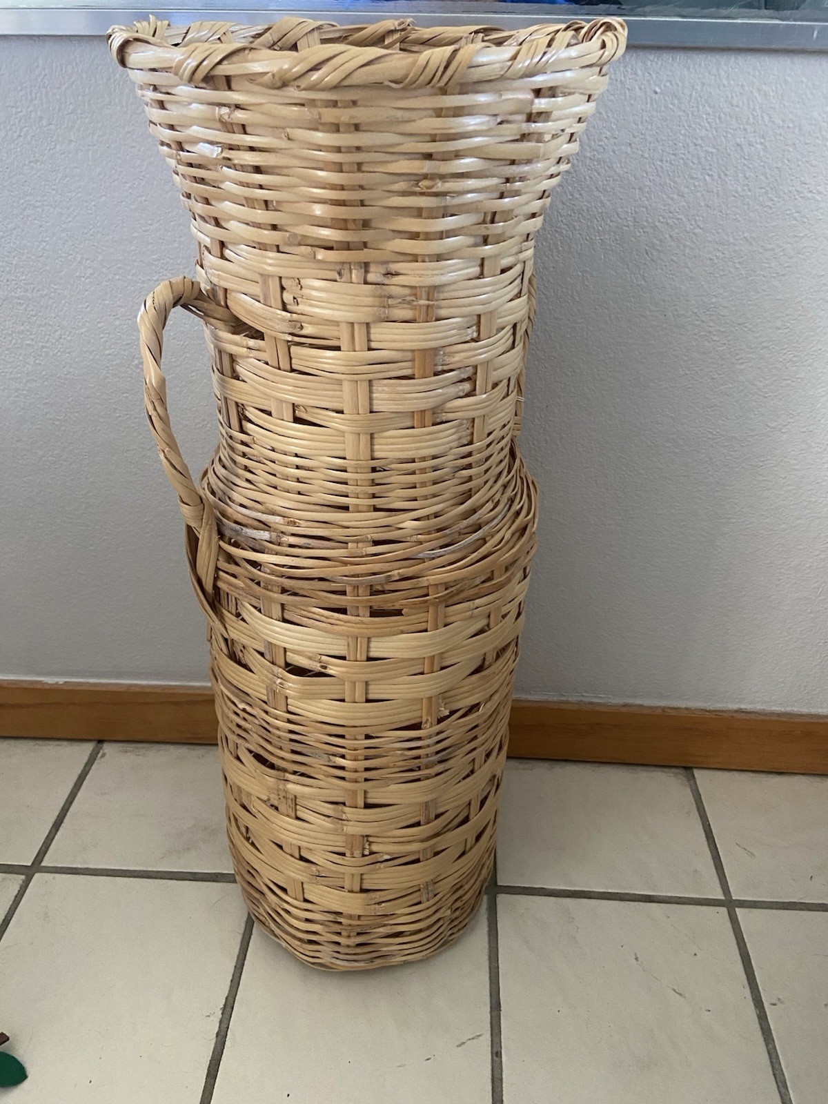 Vintage Boho Cane WalkingStick Umbrella Entryway Decoration Accent Wicker Rustic