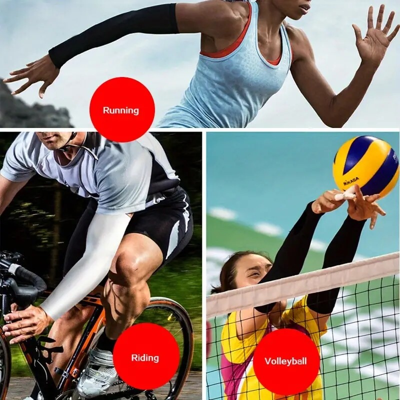 5 Pairs Cooling Arm Sleeves Cover UV Sun Protection Sports Outdoor For Men Women