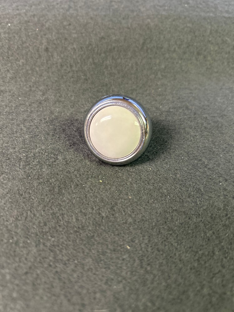 1-1/4" Round Knob White Ceramic with Chrome