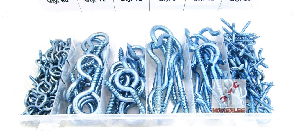 New 151 Pc Eye Bolt Assortment Set Eyelet Hook Assorted Eye Screw