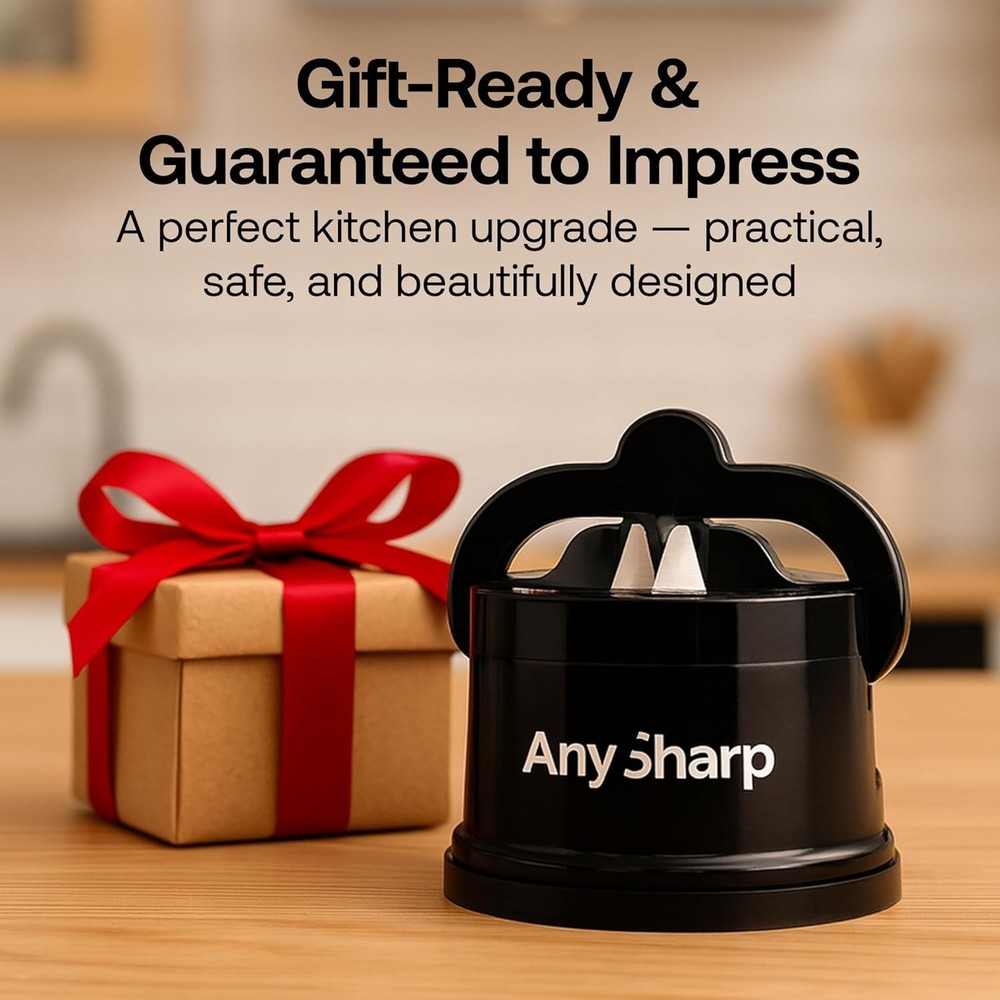 Chef – Hands Free Knife Sharpener - Easy to Use Sharpening Tool with PowerGri...