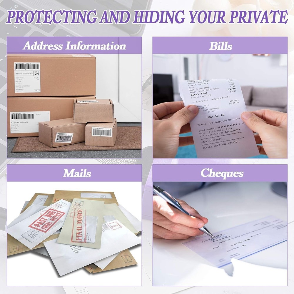 Durable & Portable Identity Theft Prevention Roller Stamp Set for Mailing