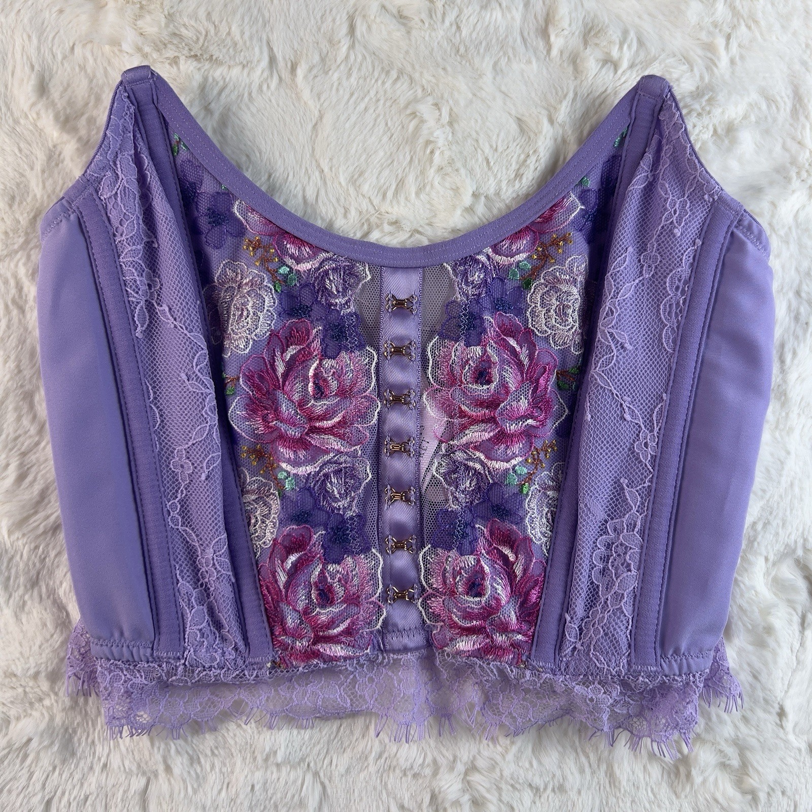 NWT Victoria’s Secret Dream Angels Floral Embroidered Strapless Corset Top M