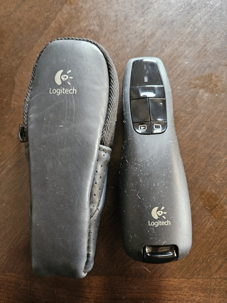 Logitech Wireless Presenter R400 with USB Receiver and Case – Tested & Working