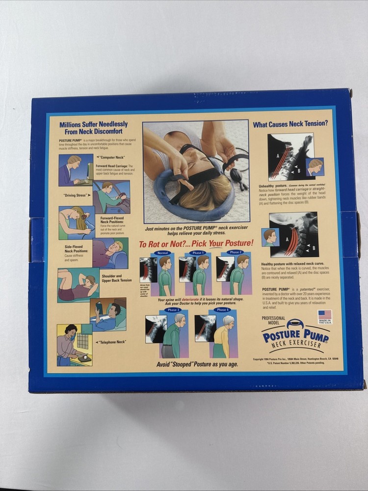 Posture Pump Disc Hydrator Neck Exerciser Cervical Disc Hydrator Made In USA