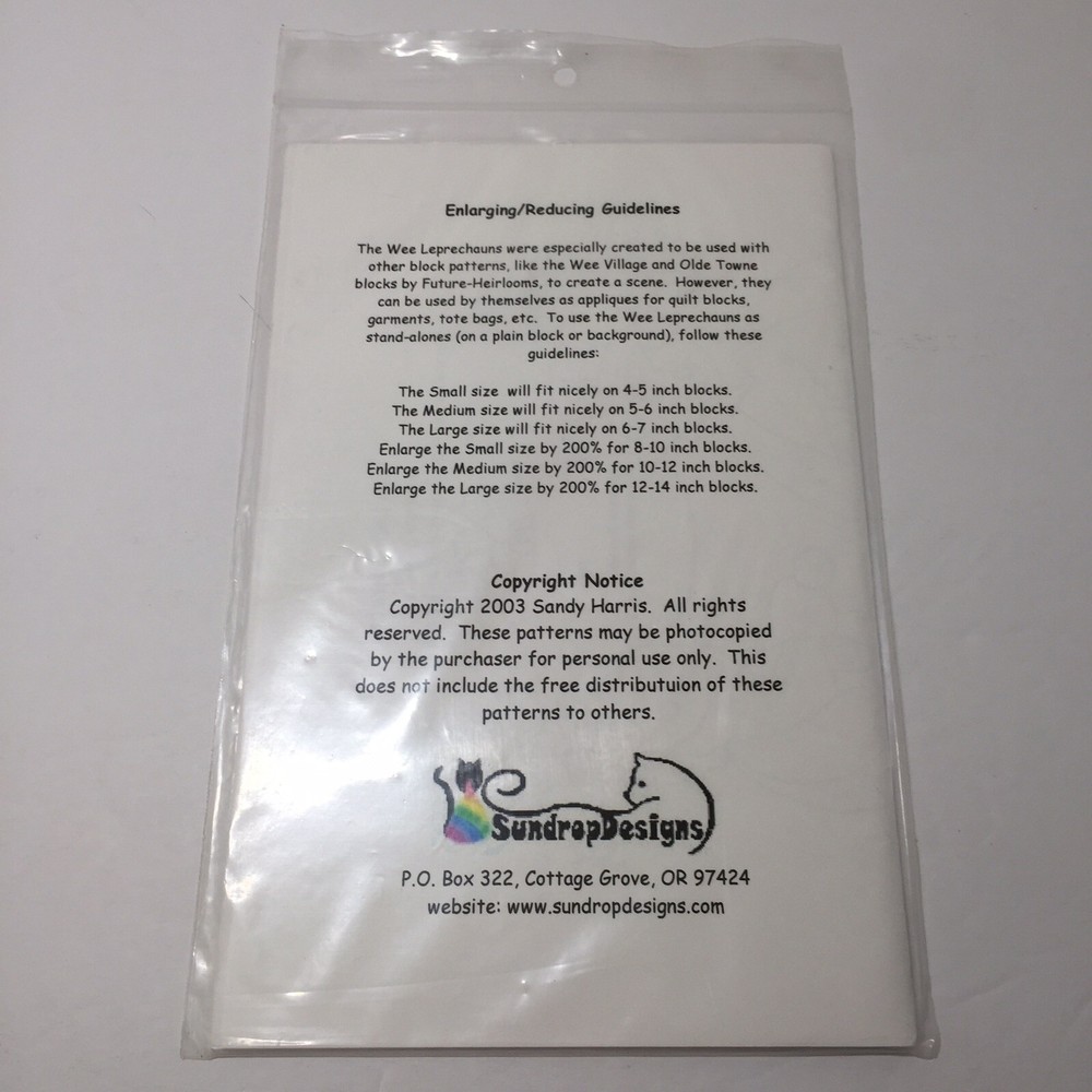 Wee Leprechauns Applique Pattern Sundrop Designs
