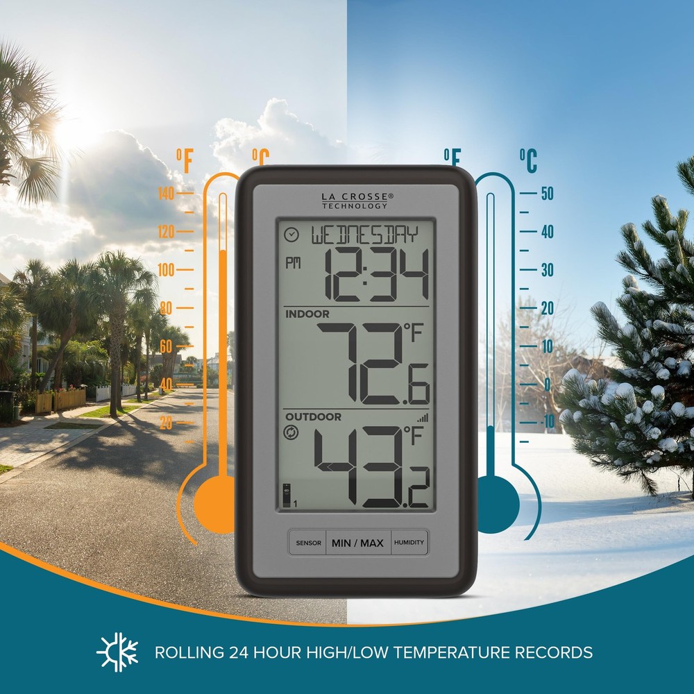 WS-9160UV3 Digital Indoor Outdoor Thermometer Wireless - Multi-Format Remote ...