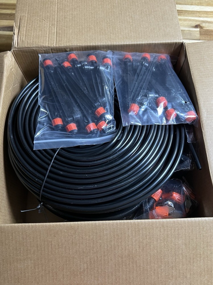 Complete 234FT Drip Irrigation System with 87 Quick Connectors - Automatic Sprin